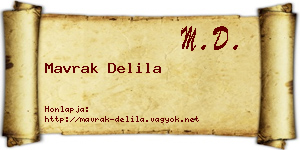 Mavrak Delila névjegykártya
